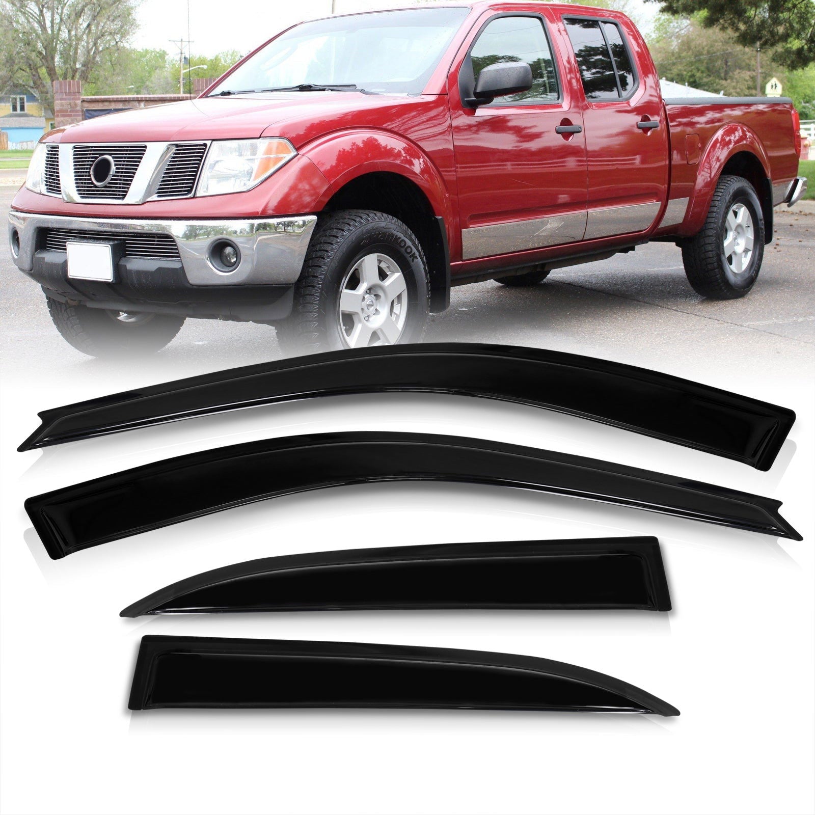Nissan Frontier 2005-2020 Crew Cab 4 Door Tape On Window Visors - Parts Agent