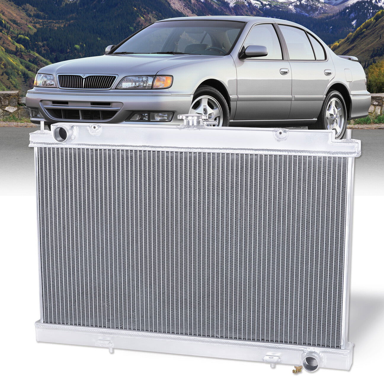Nissan Maxima 1995-1999 / Infiniti I30 1996-1999 Manual Transmission Aluminum Radiator - Parts Agent