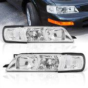 Nissan Maxima 1995-1999 1 Piece Style Headlights + Corners Chrome Housing Clear Len Clear Reflector - Parts Agent