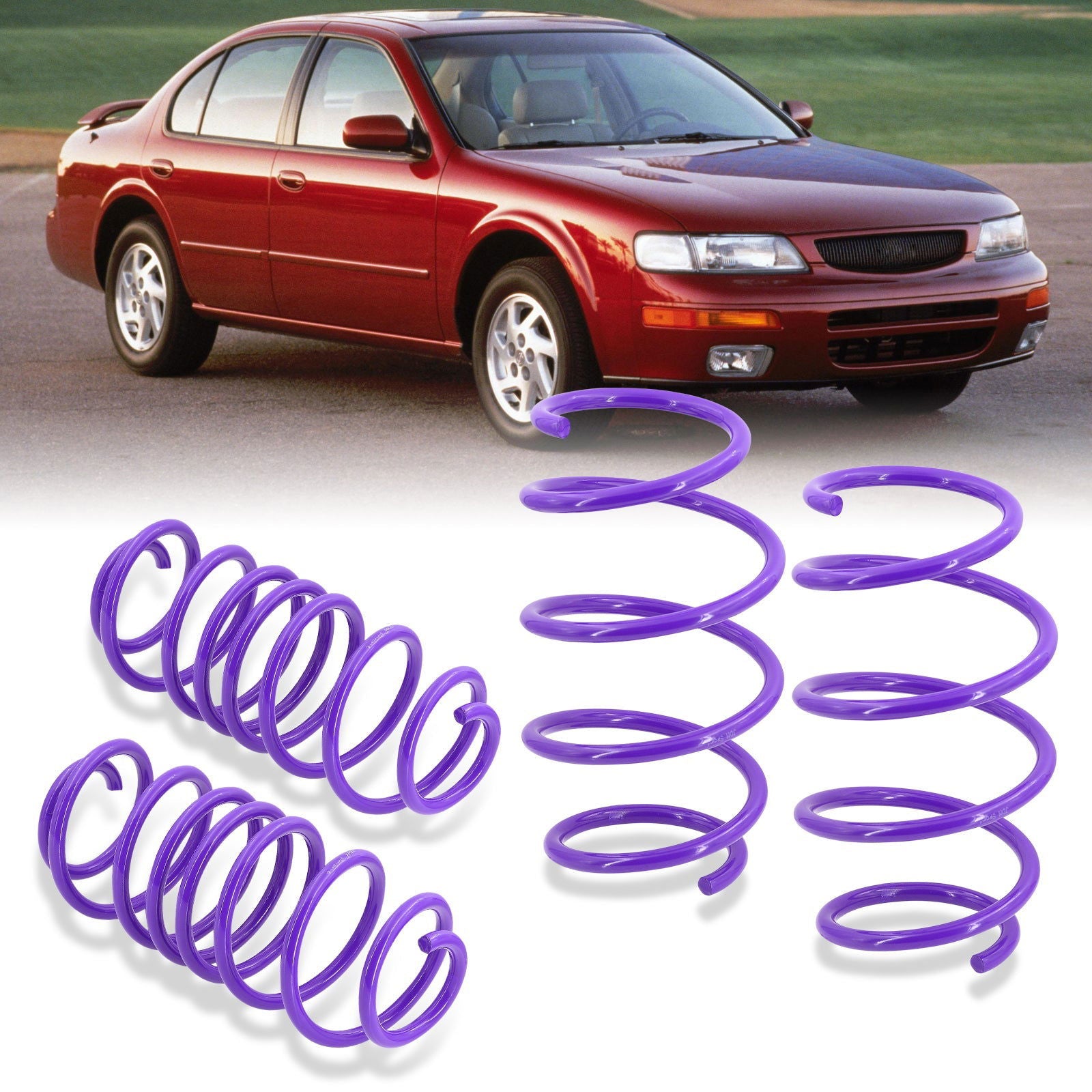Nissan Maxima 1995-1999 Lowering Springs Purple (Front ~2.25" / Rear ~2.0") - Parts Agent