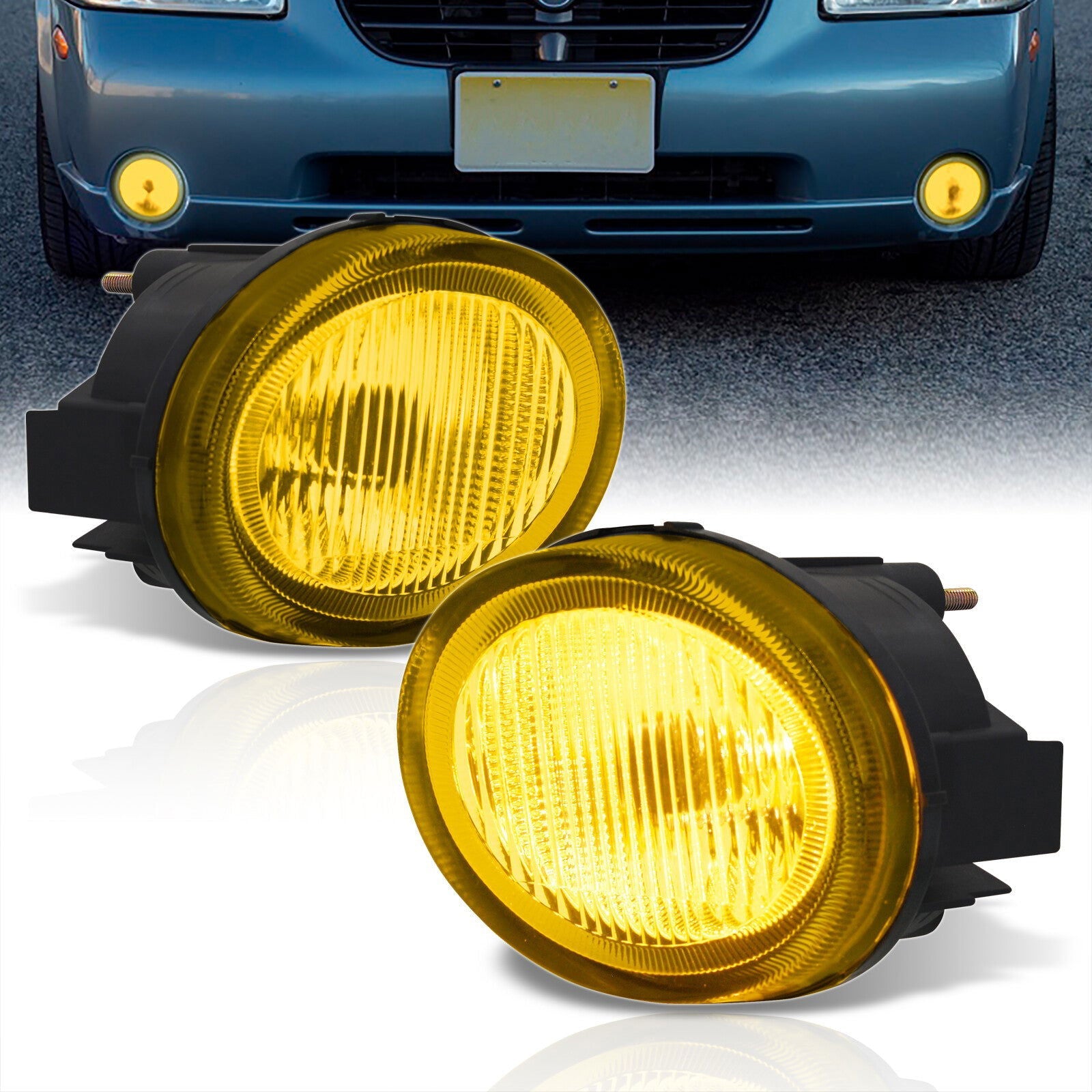 Nissan Maxima 2002-2003 Front Fog Lights Yellow Len (No Switch & Wiring Harness) - Parts Agent