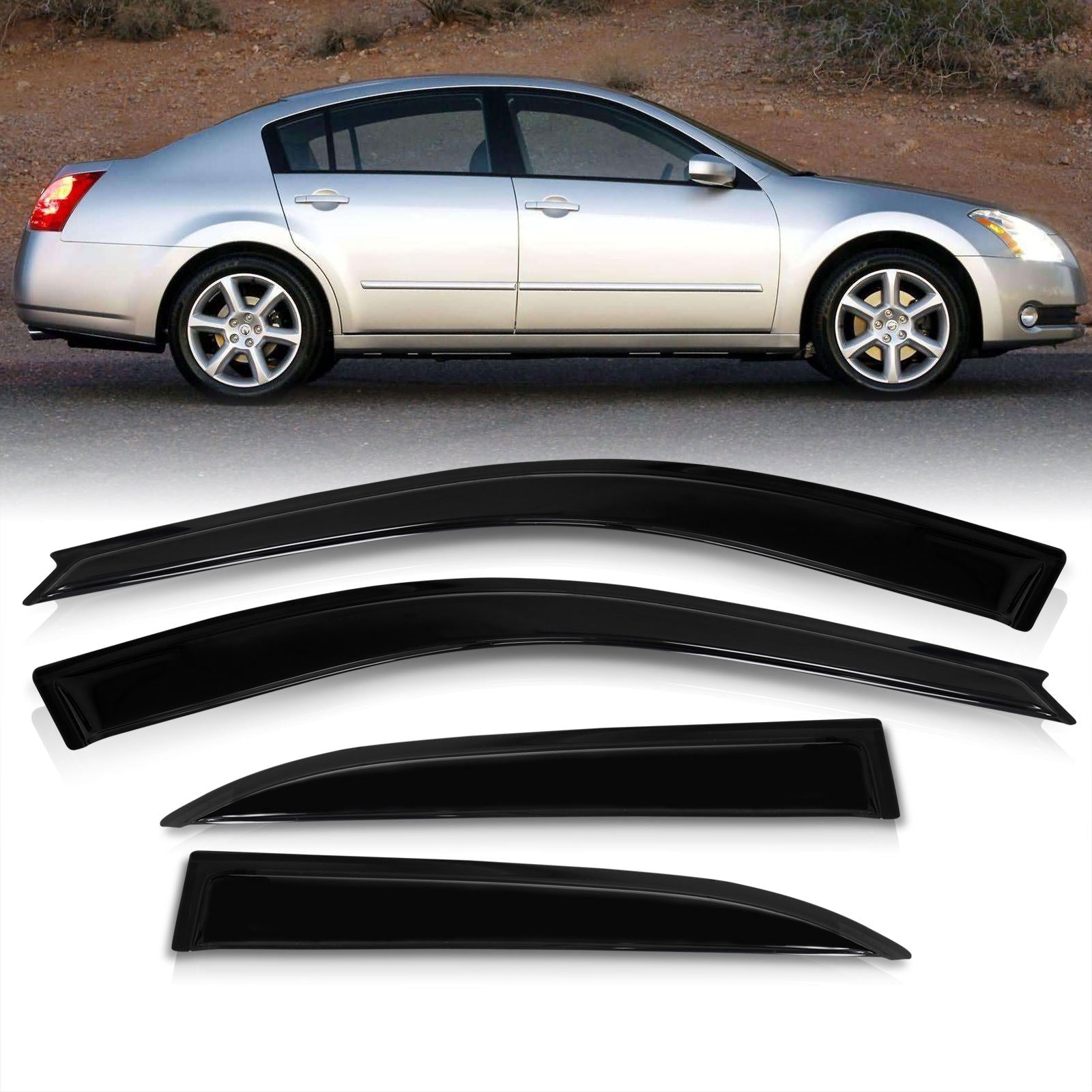 Nissan Maxima 2004-2008 4 Door Tape On Window Visors - Parts Agent