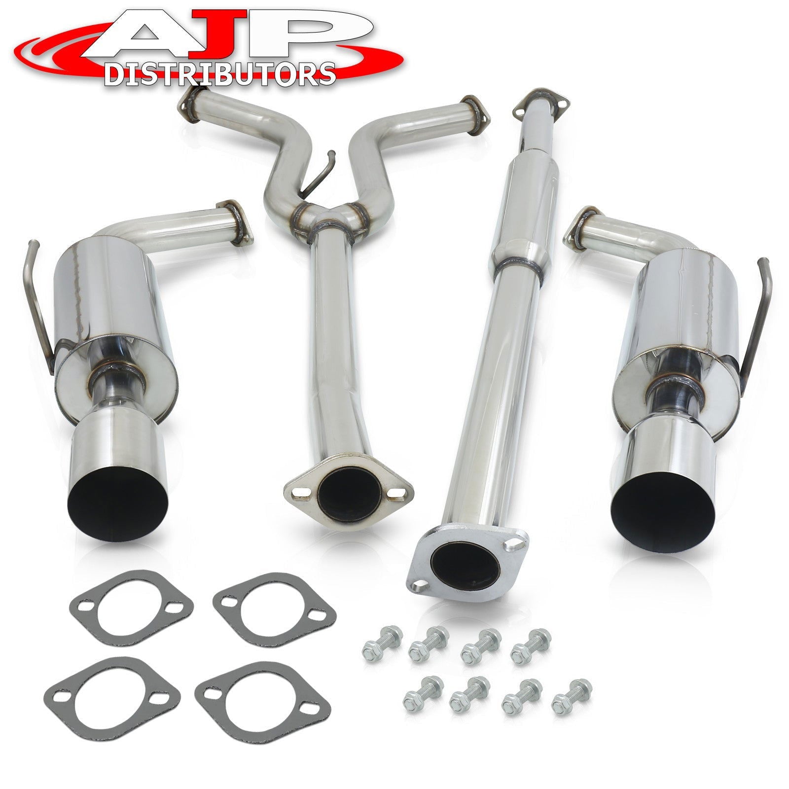 Nissan Maxima 2004-2008 Dual Tip Stainless Steel Catback Exhaust System (Piping: 2.25" / 58mm | Tip: 4.0") - Parts Agent