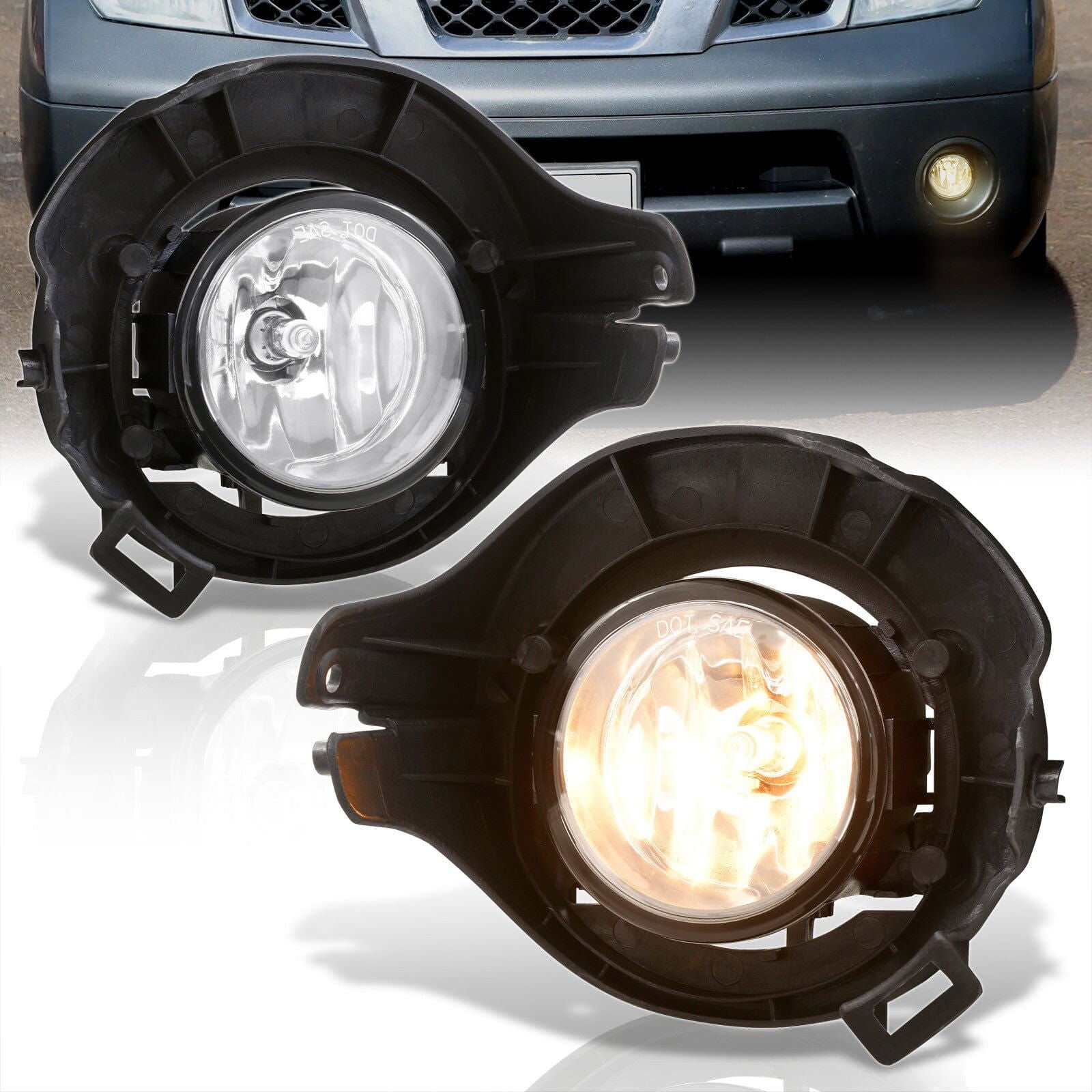 Nissan Pathfinder 2005-2012 / Froniter (With Painted Bumpers Only) 2005-2009 Front Fog Lights Clear Len (Includes Switch & Wiring Harness) - Parts Agent