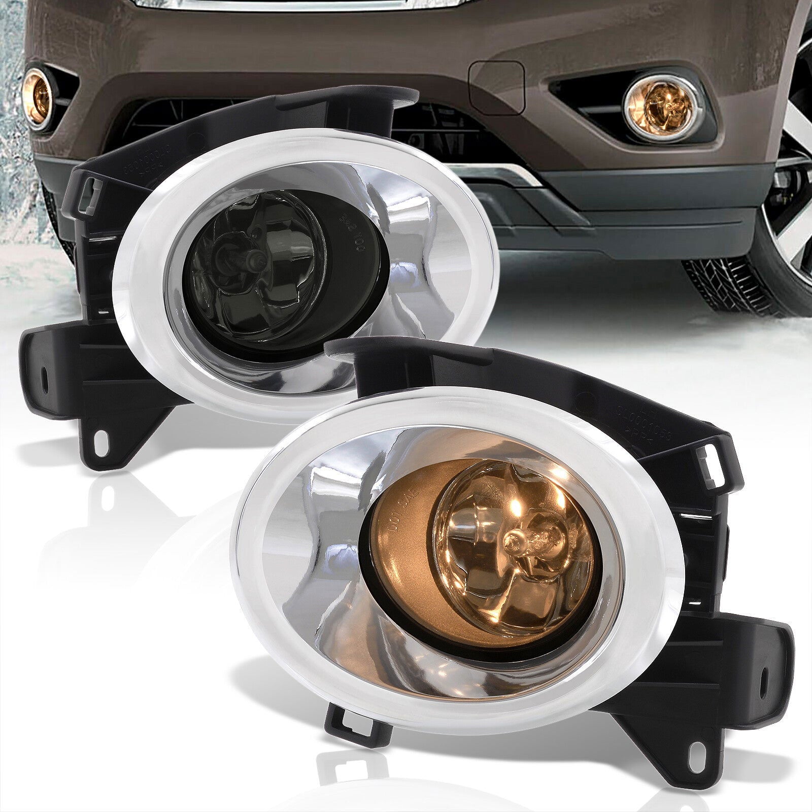 Nissan Pathfinder 2013-2016 Front Fog Lights Smoked Len (Includes Switch & Wiring Harness) - Parts Agent