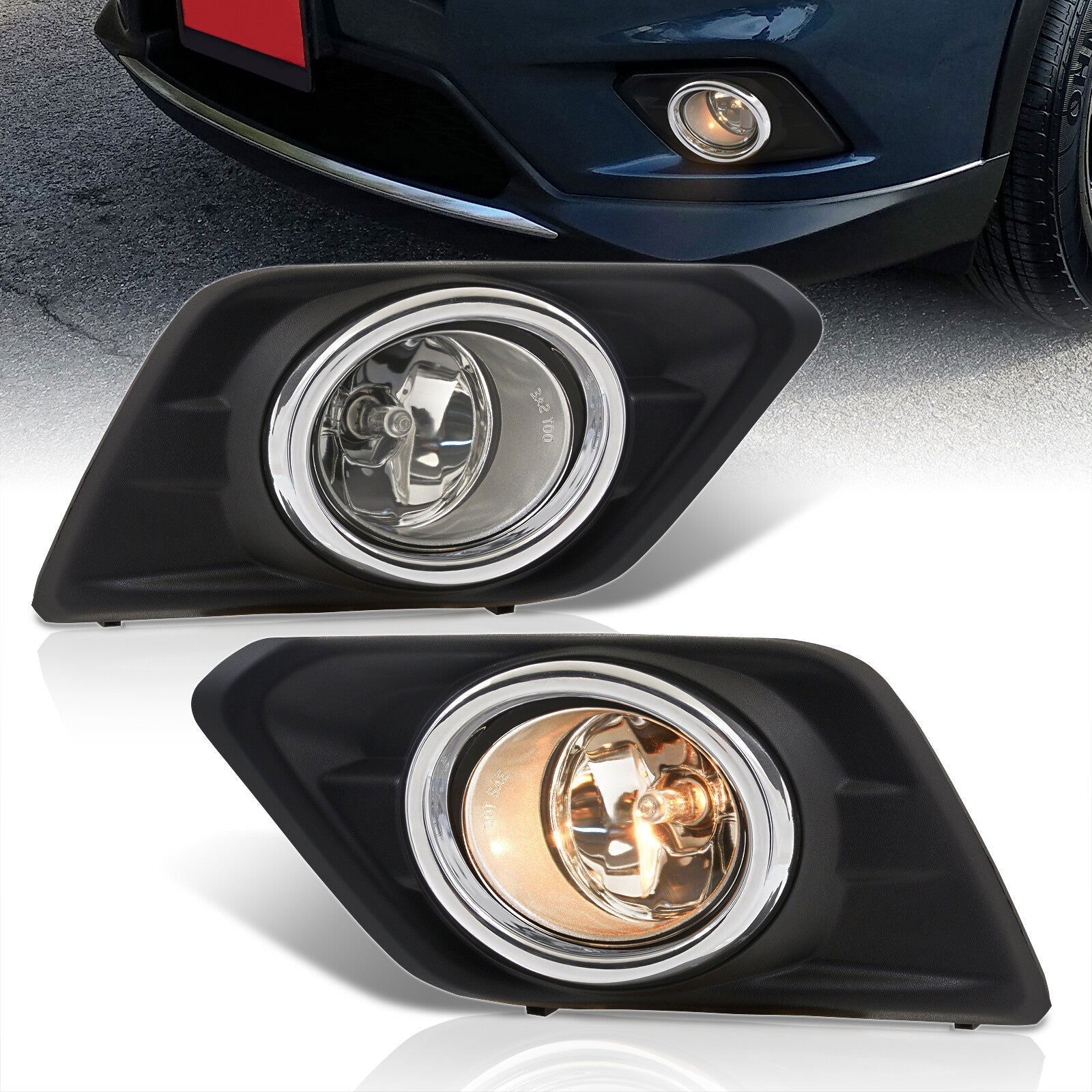 Nissan Rogue 2014-2016 Front Fog Lights Clear Len (Includes Switch & Wiring Harness) - Parts Agent