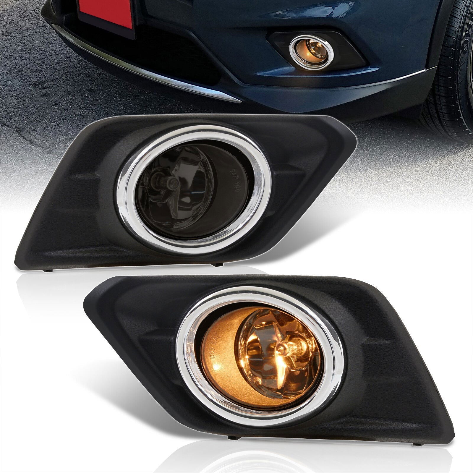 Nissan Rogue 2014-2016 Front Fog Lights Smoked Len (Includes Switch & Wiring Harness) - Parts Agent