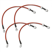 Nissan Sentra 1991-1994 / NX200 1991-1993 Stainless Steel Braided Oil Brake Lines Red - Parts Agent