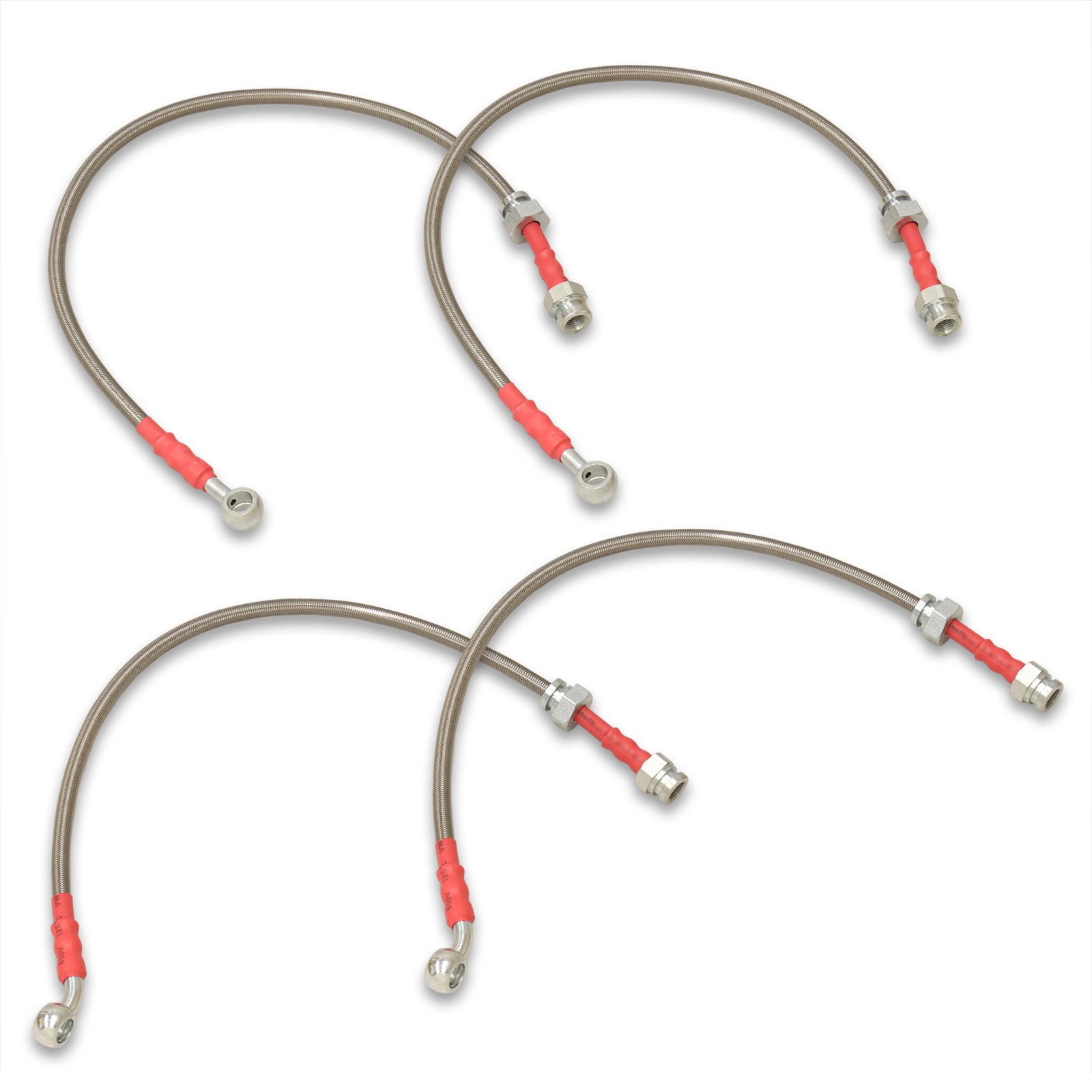 Nissan Sentra 1991-1994 / NX200 1991-1993 Stainless Steel Braided Oil Brake Lines Silver - Parts Agent
