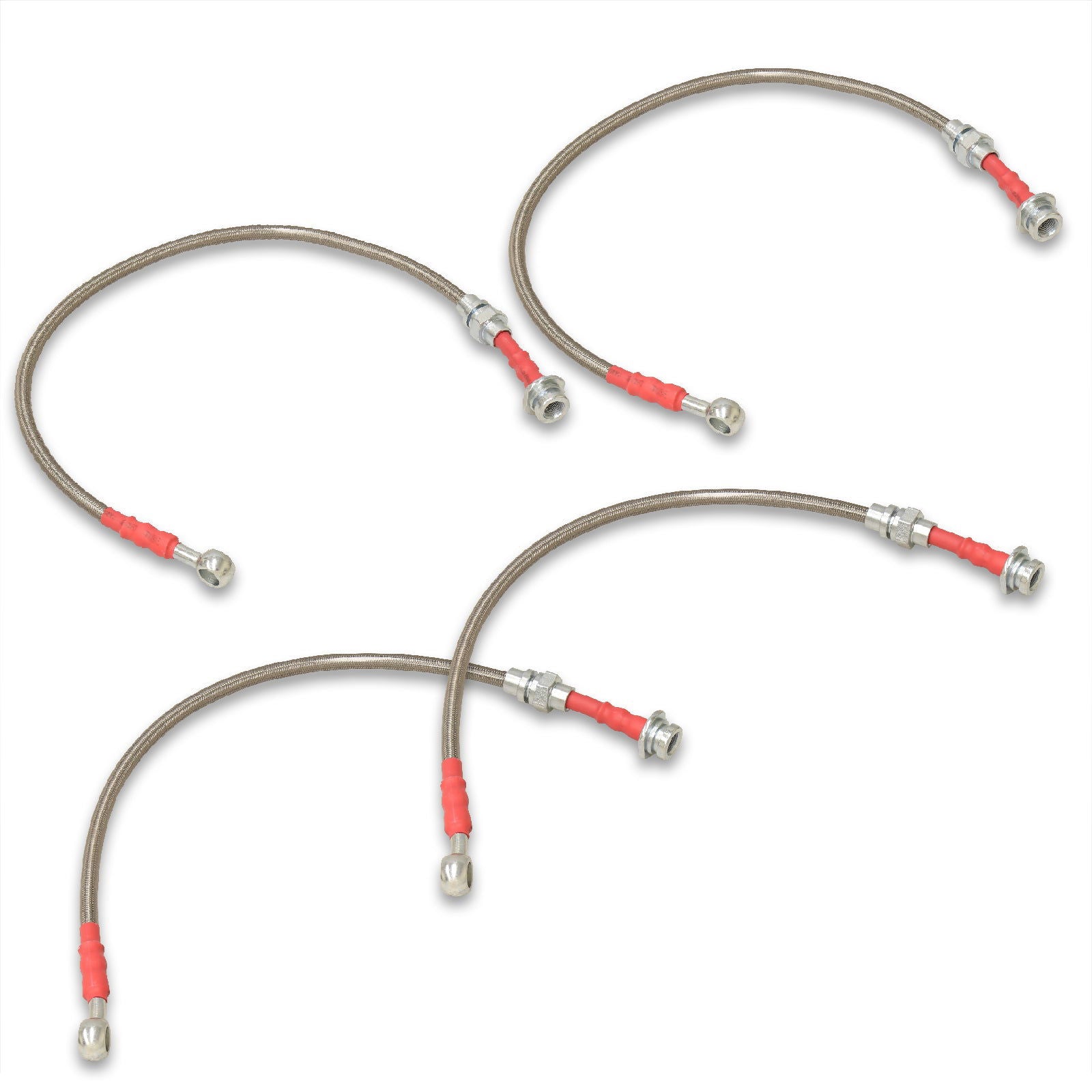 Nissan Sentra 2002-2006 Stainless Steel Braided Oil Brake Lines Silver (Models with Rear Disc Only) - Parts Agent