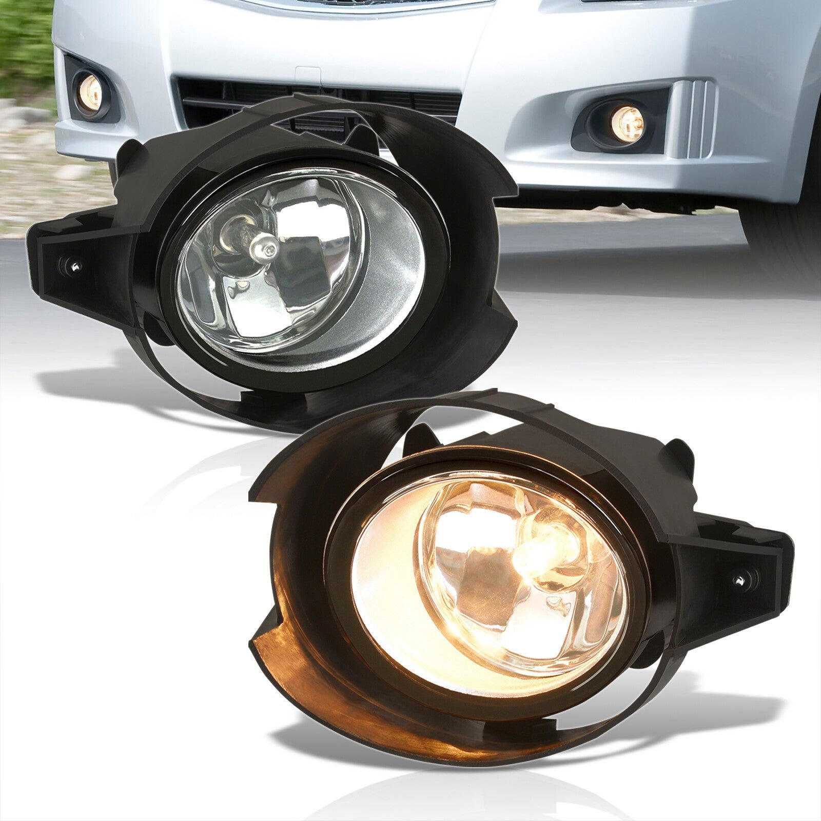 Nissan Sentra 2007-2009 Front Fog Lights Clear Len (Includes Switch & Wiring Harness) - Parts Agent