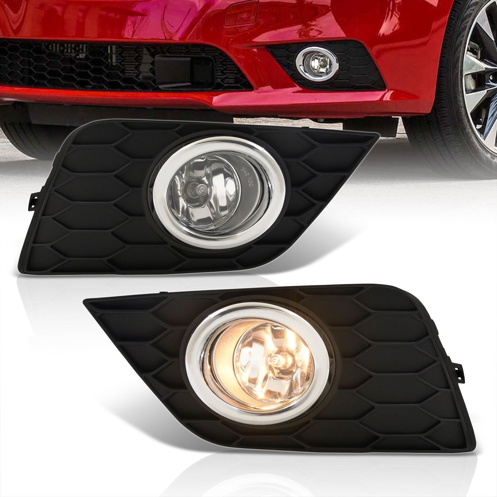 Nissan Sentra 2016-2019 Front Fog Lights Clear Len (Includes Switch & Wiring Harness) - Parts Agent