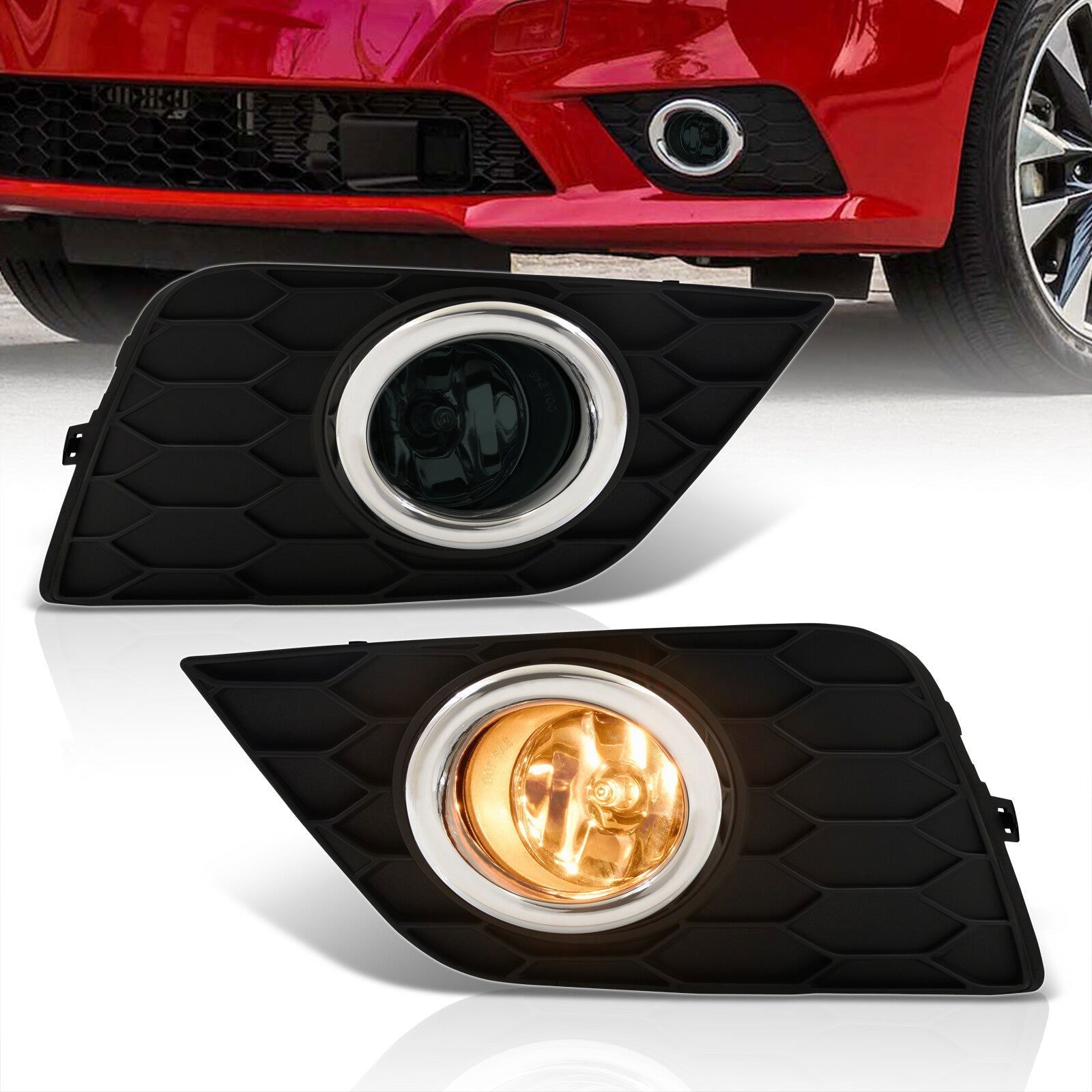 Nissan Sentra 2016-2019 Front Fog Lights Smoked Len (Includes Switch & Wiring Harness) - Parts Agent
