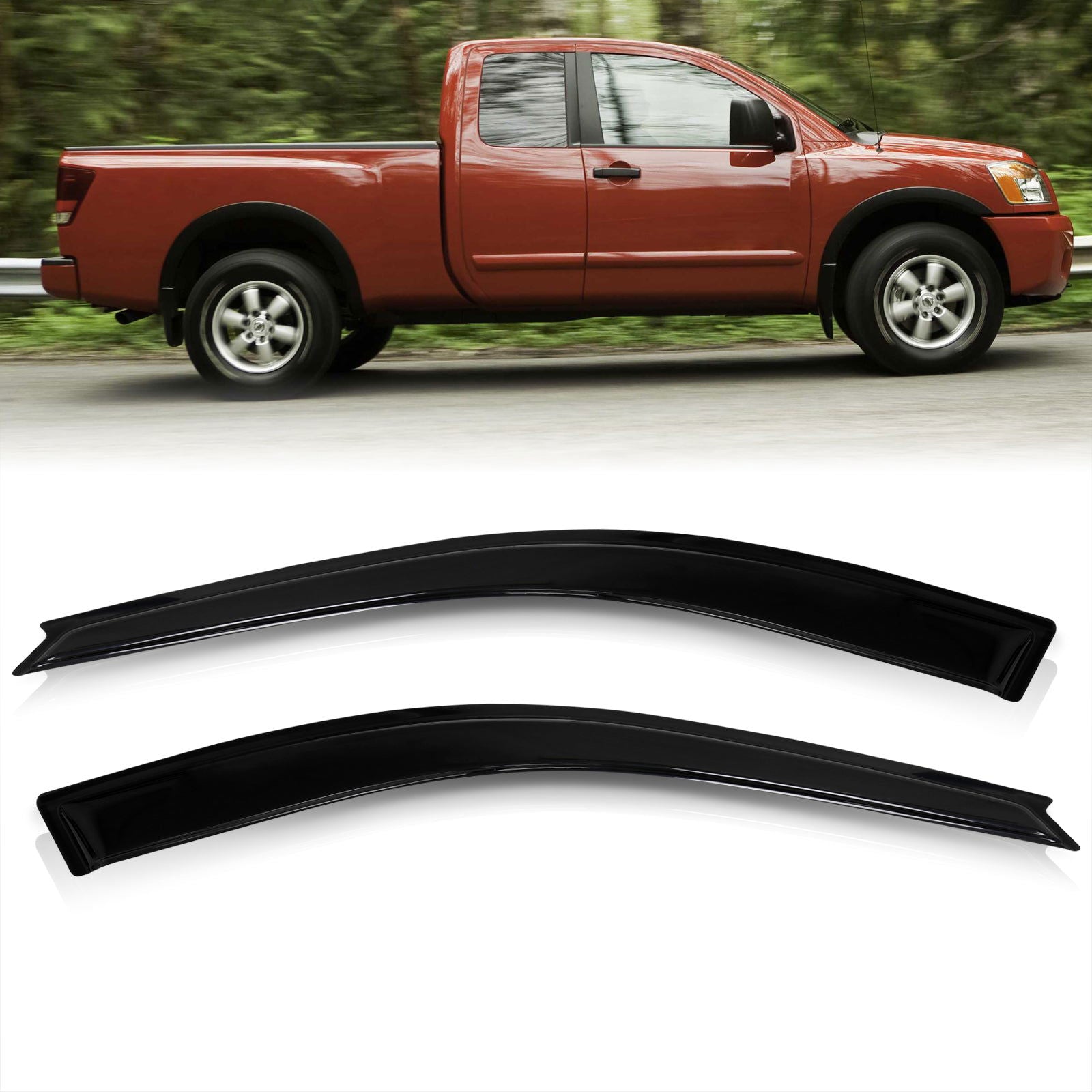 Nissan Titan 2004-2015 King Cab 2 Door Tape On Window Visors - Parts Agent