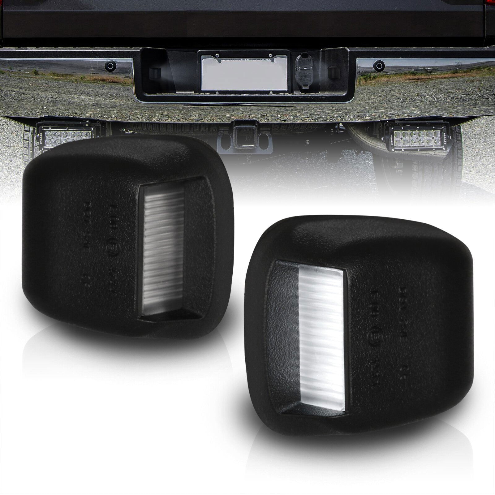 Nissan Titan 2007-2015 / Armada 2008-2015 / Frontier 2007-2021 / Xterra 2007-2015 / Suzuki Equator 2009-2012 White SMD LED License Plate Lights Clear Len - Parts Agent