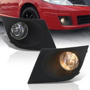 Nissan Versa 2007-2011 Front Fog Lights Clear Len (Includes Switch & Wiring Harness) - Parts Agent