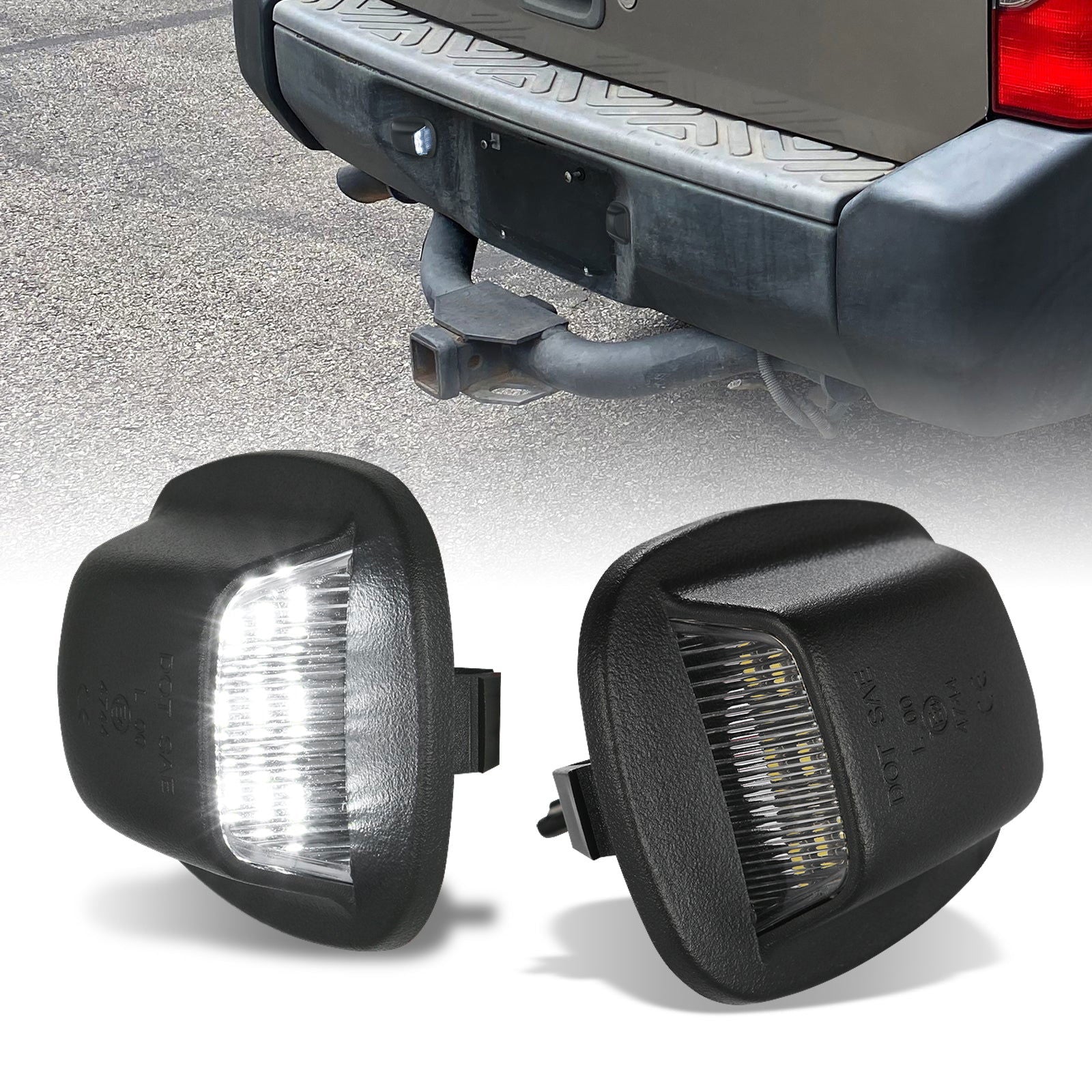 Nissan Xterra 1994-2004 / Frontier 1998-2004 White SMD LED License Plate Lights Clear Len - Parts Agent