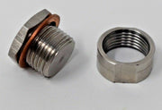 O2 02 Oxygen Sensor 304 Steel Weld On Bung & Plug Wideband Nut & Cap 18 X 1.5 - Parts Agent