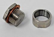 O2 02 Oxygen Sensor 304 Steel Weld On Bung & Plug Wideband Nut & Cap 18 x 1.5 US - Parts Agent