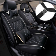 PU Leather 5-Seats SUV Front & Rear Car Seat Cover Cushion Full Set Universal - Parts Agent