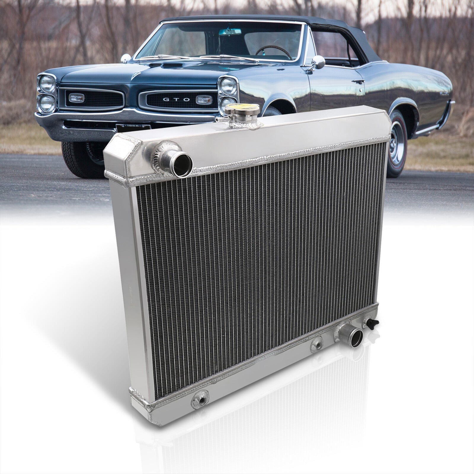 Pontiac GTO 1965-1967 / Lemans 1965-1967 / Tempest 1965-1967 Manual Transmission Aluminum Radiator - Parts Agent
