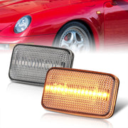 Porsche 911 Carrera 964 968 993 1988-1997 / Volkswagen Golf Jetta MK2 1984-1992 Front Amber LED Side Marker Lights Clear Len - Parts Agent