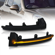 Porsche Cayenne 2015-2018 Front Amber Sequential LED Side Mirror Signal Marker Lights Smoke Len - Parts Agent