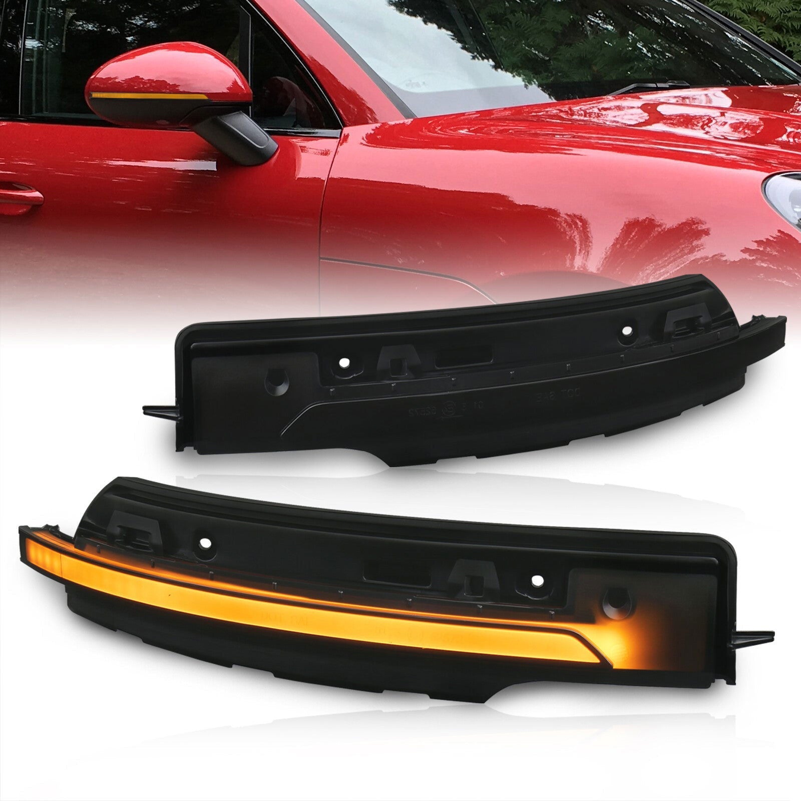 Porsche Macan 2015-2021 Front Amber Sequential LED Side Mirror Signal Marker Lights Smoke Len - Parts Agent