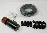 Pro Series Baffled 0.75L 8AN Oil Catch Can Hose Kit and Fittings Universal AN8 - Parts Agent