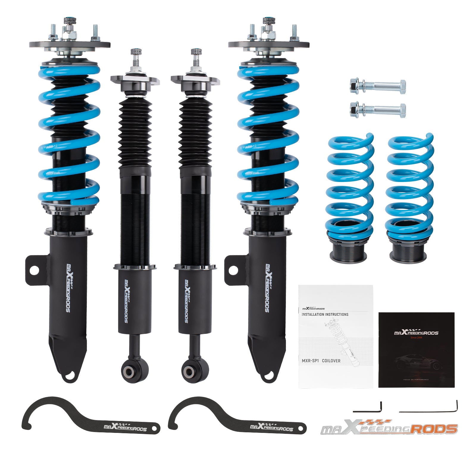 Racing Coilover Lowering Kit Suspension Damper Dodge Challenger R/T 5.7L V8 RWD 2009-2010-Blue - Parts Agent