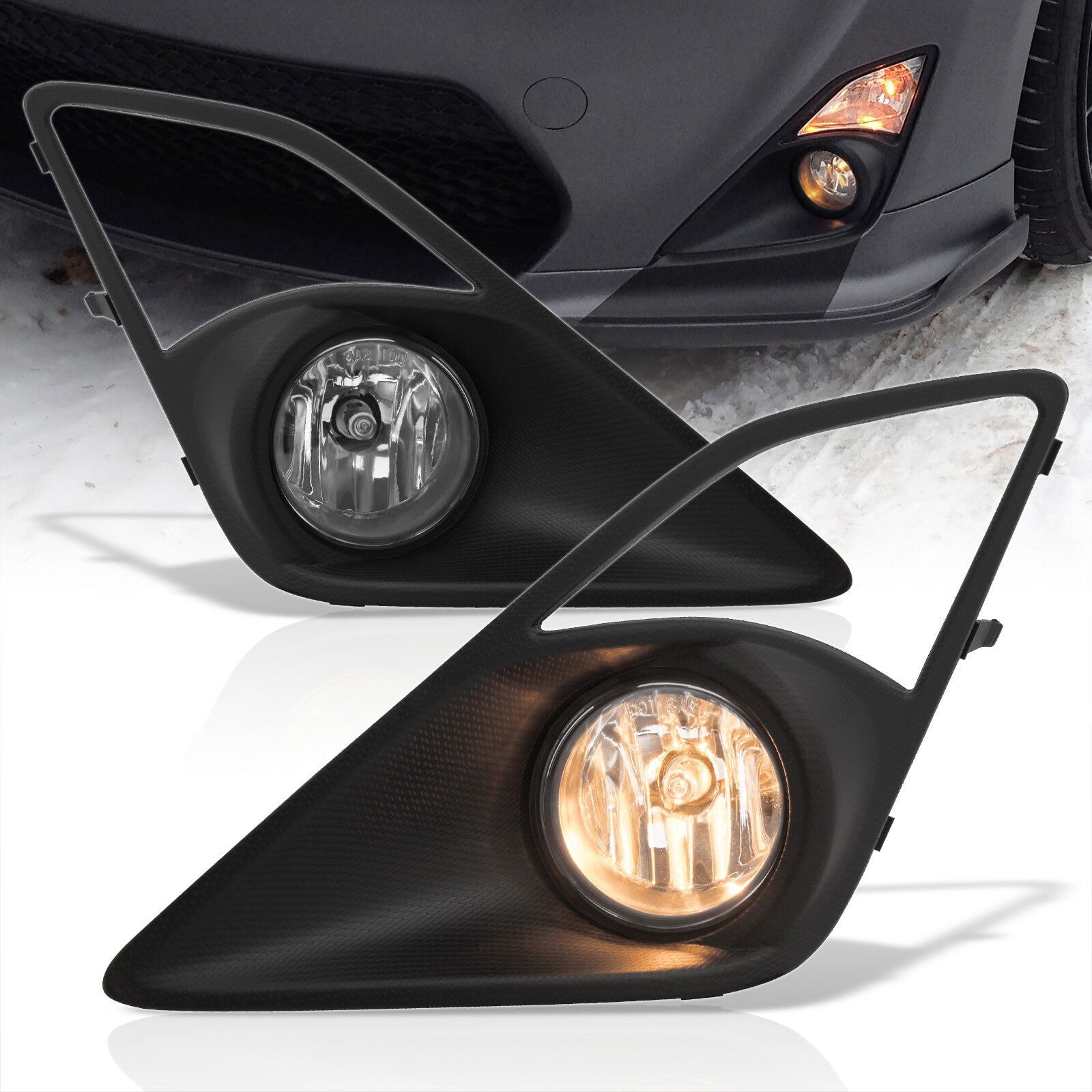 Scion FRS 2012-2016 Front Fog Lights Clear Len (Includes Switch & Wiring Harness) - Parts Agent