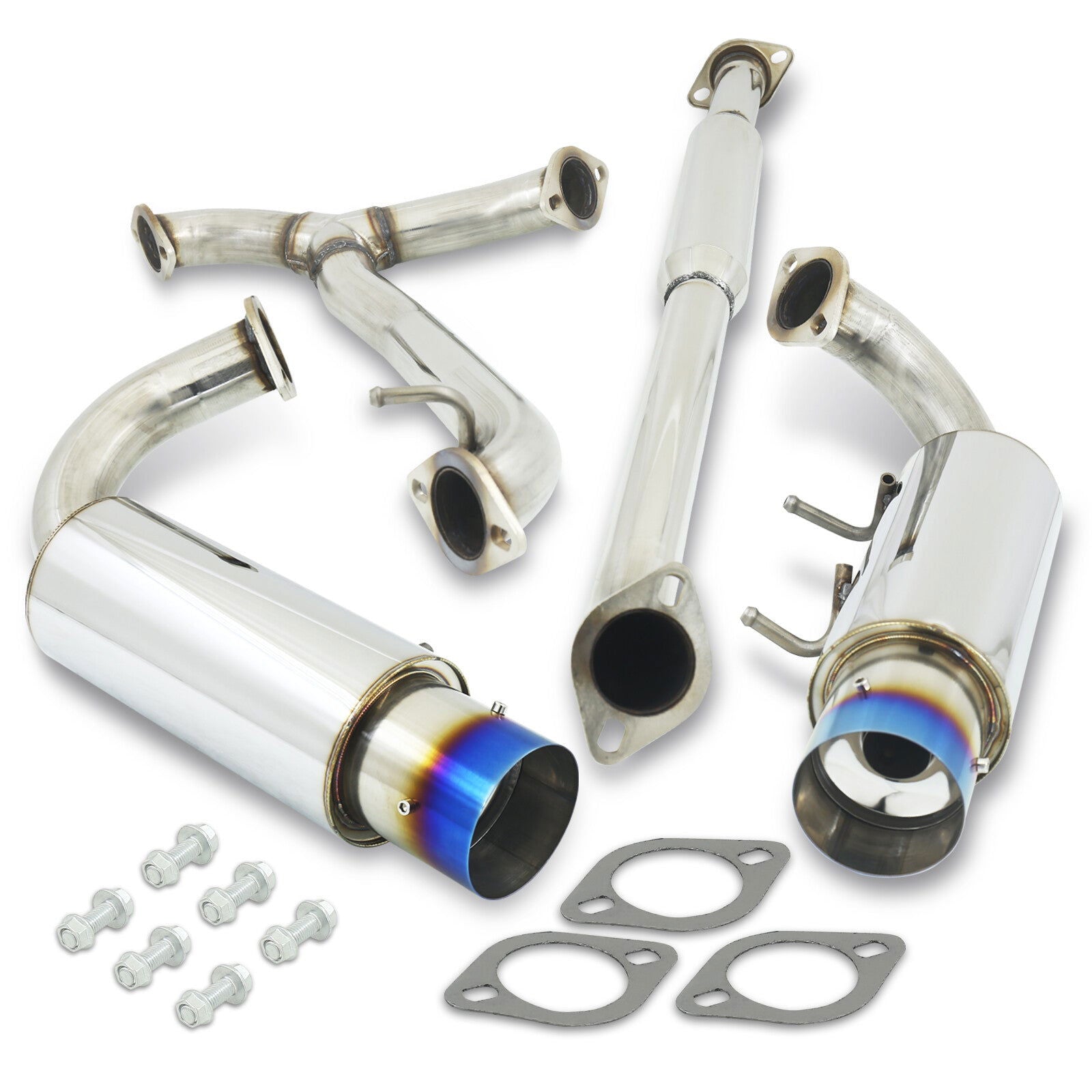 Scion FRS 2013-2016 / Subaru BRZ 2013-2016 Dual Tip Stainless Steel Catback Exhaust System Burnt Tip (Piping: 2.5" / 65mm | Tip: 4.0") - Parts Agent