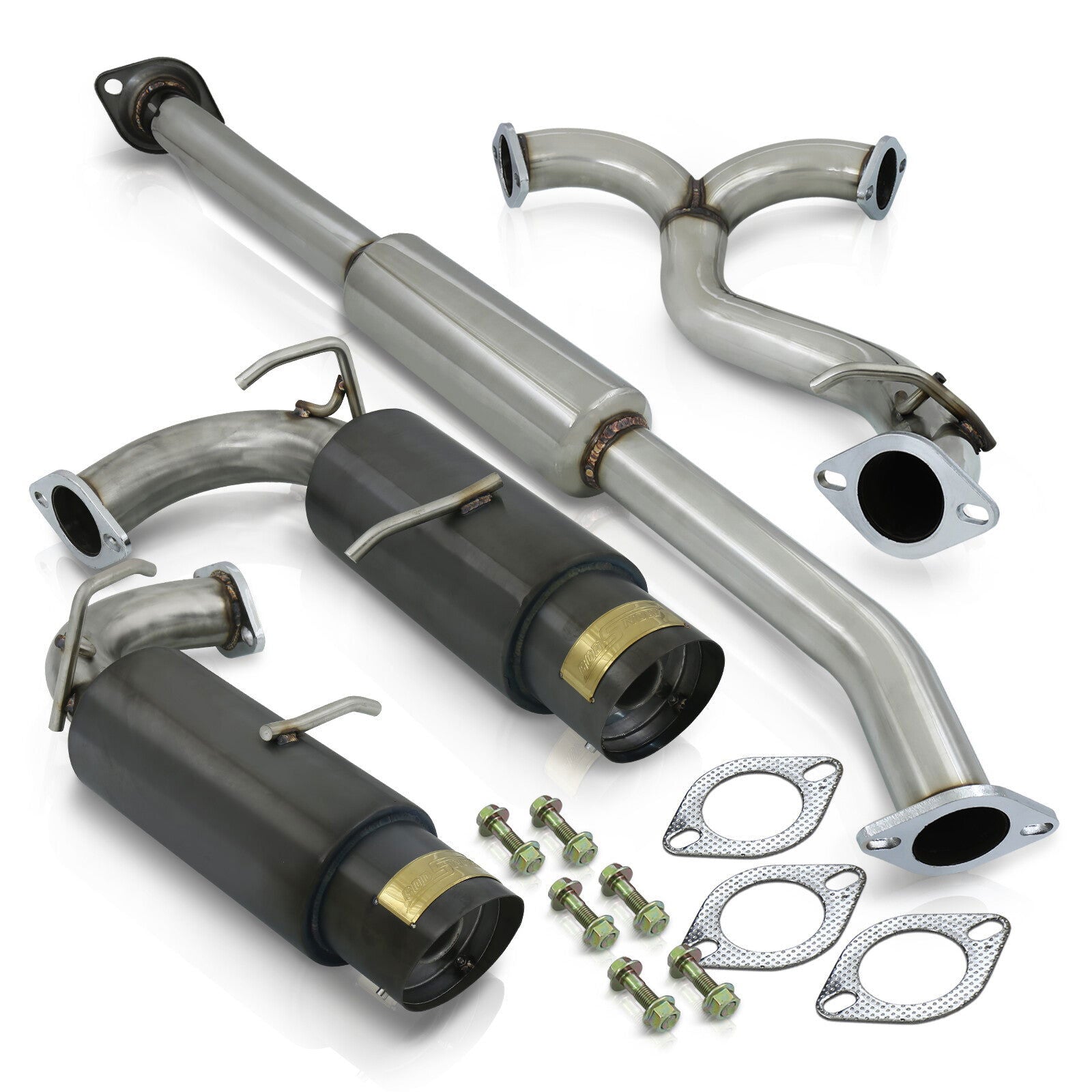 Scion FRS 2013-2016 / Subaru BRZ 2013-2016 Dual Tip Stainless Steel Catback Exhaust System Gunmetal (Piping: 2.5" / 65mm | Tip: 4.0") - Parts Agent