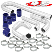 Scion TC 2005-2010 Bolt-On Aluminum Polished Piping Kit + Blue Couplers - Parts Agent
