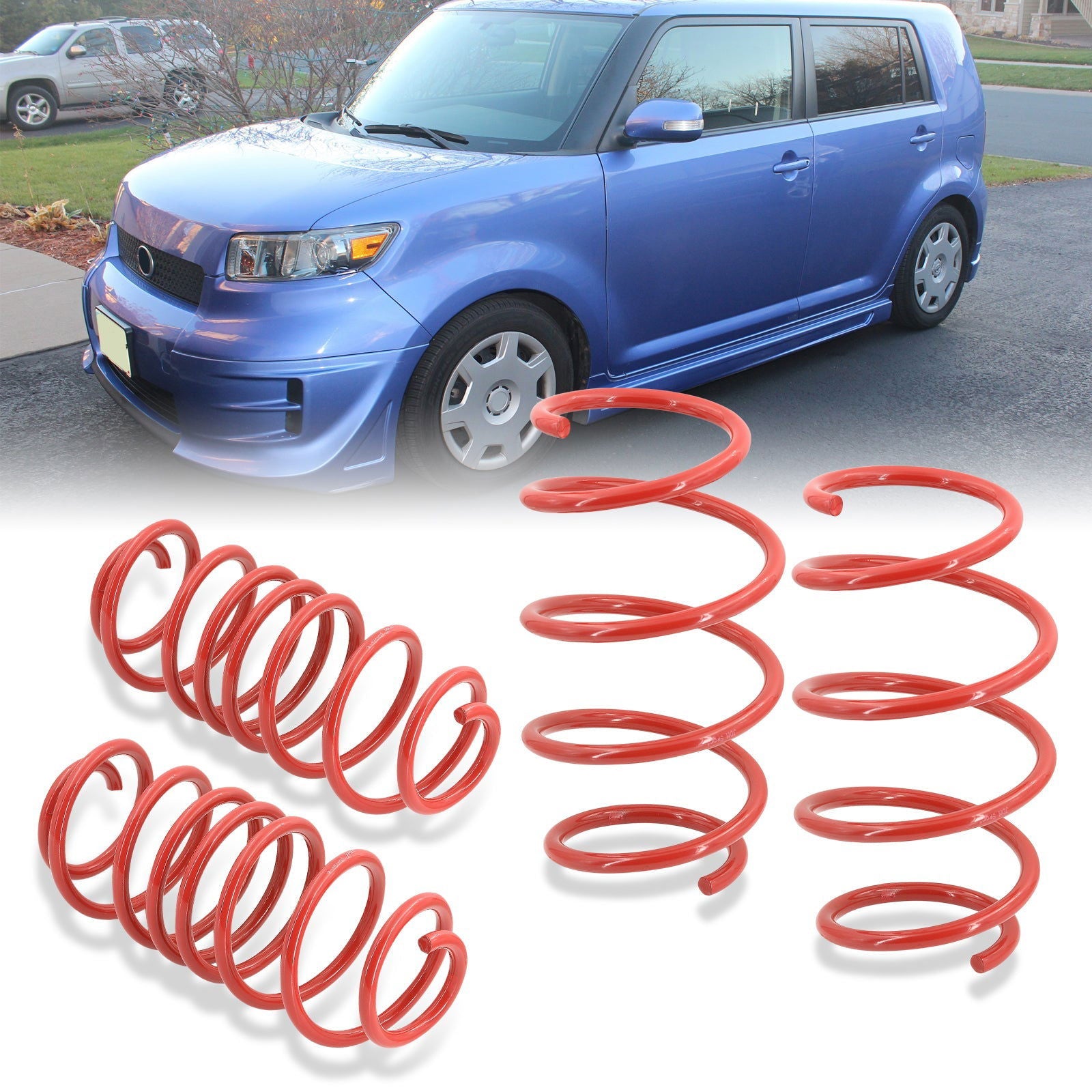 Scion XB 2008-2015 Lowering Springs Red (Front ~1.1" / Rear ~2.2") - Parts Agent