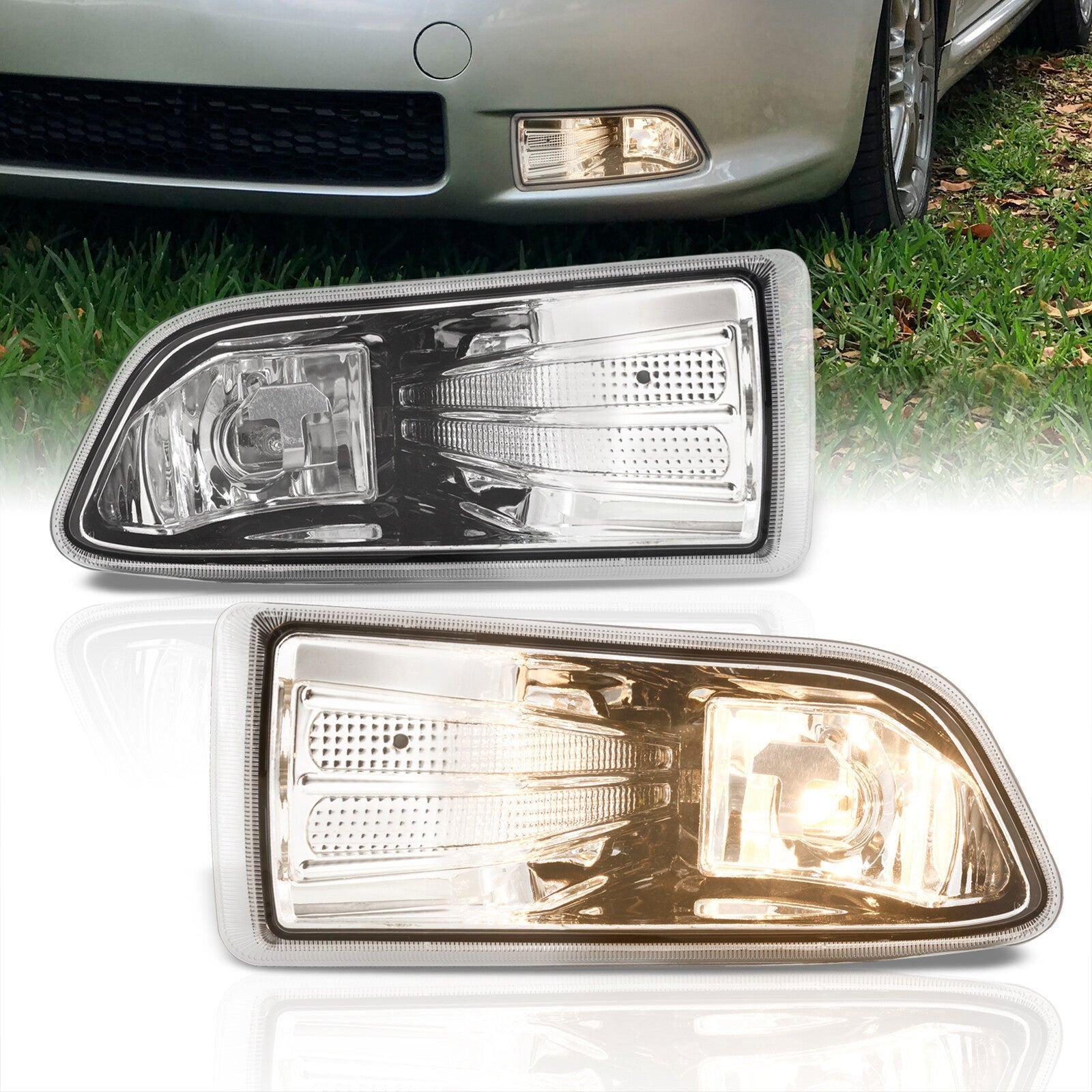 Scion tC 2004-2007 Front Fog Lights Clear Len (Includes Switch & Wiring Harness) - Parts Agent