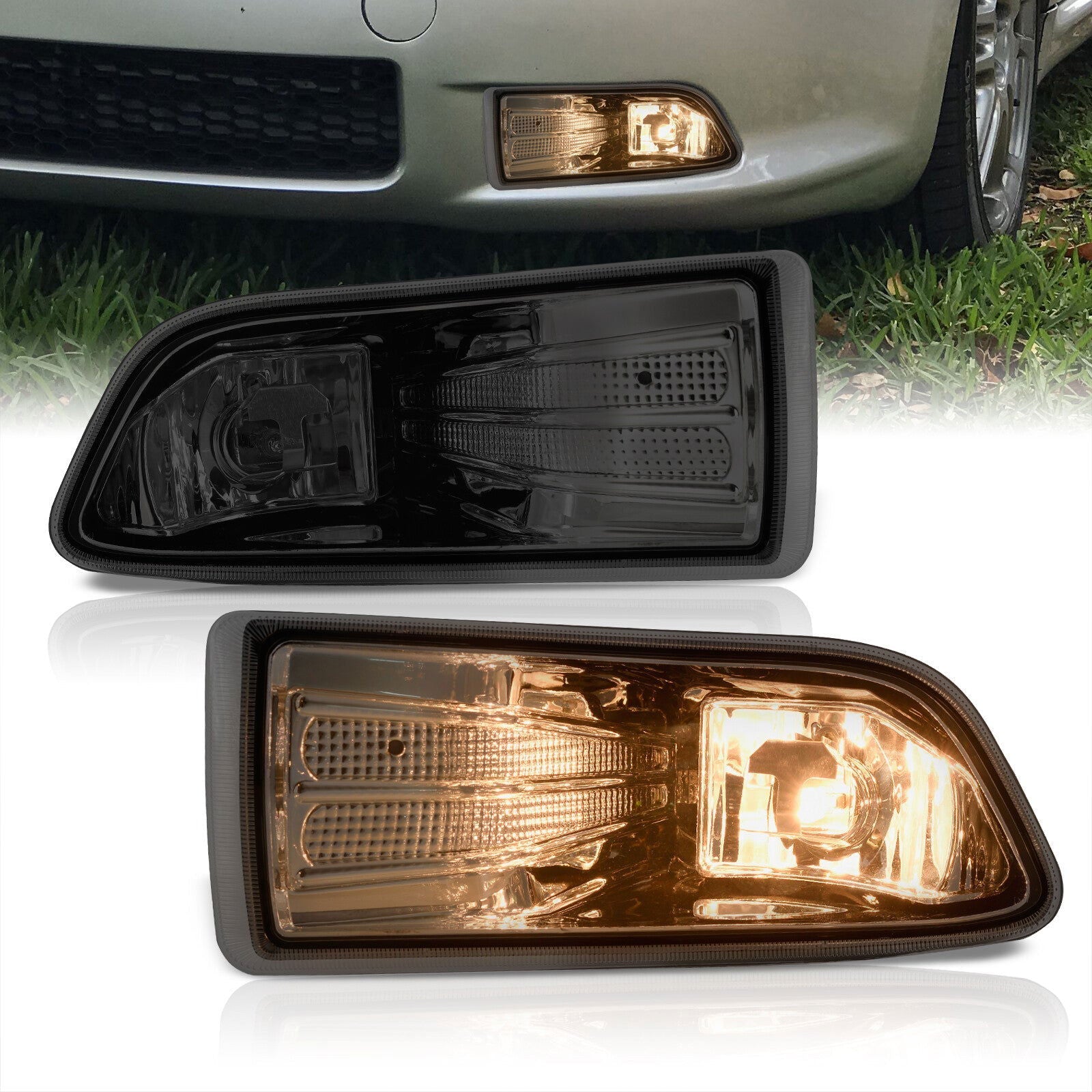 Scion tC 2004-2007 Front Fog Lights Smoked Len (Includes Switch & Wiring Harness) - Parts Agent