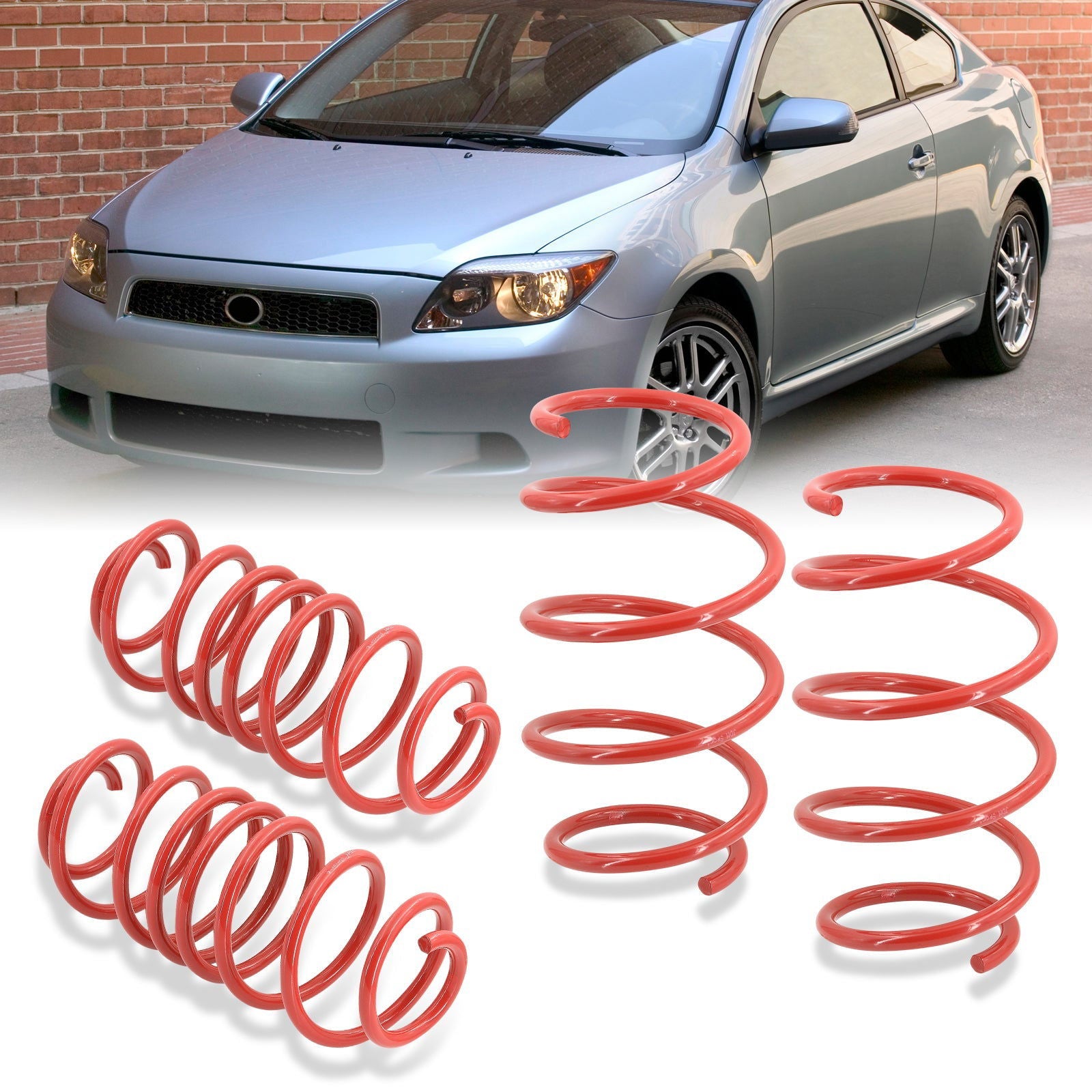 Scion tC 2005-2010 Lowering Springs Red (Front ~2.0" / Rear ~2.1") - Parts Agent