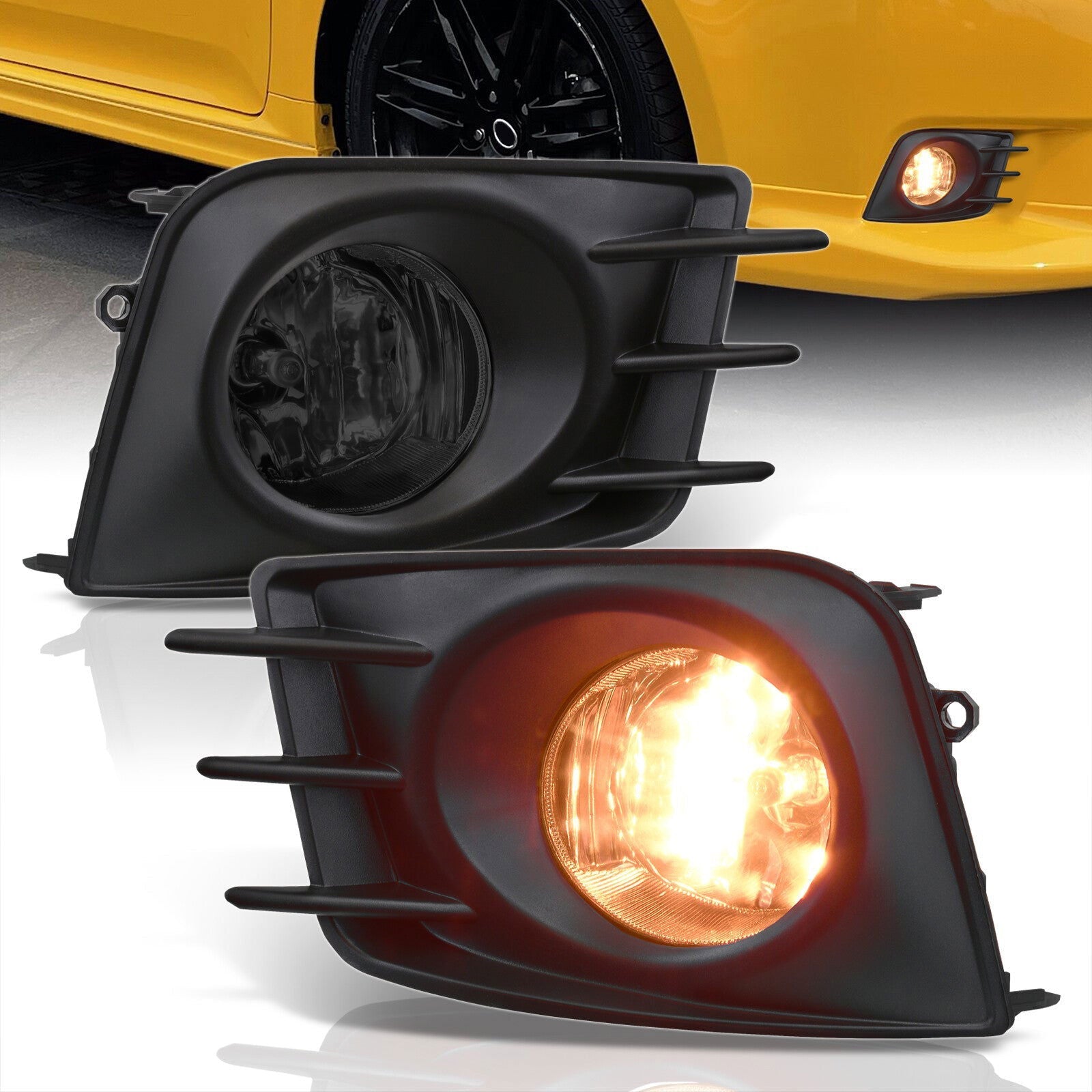 Scion tC 2011-2013 Front Fog Lights Smoked Len (Includes Switch & Wiring Harness) - Parts Agent