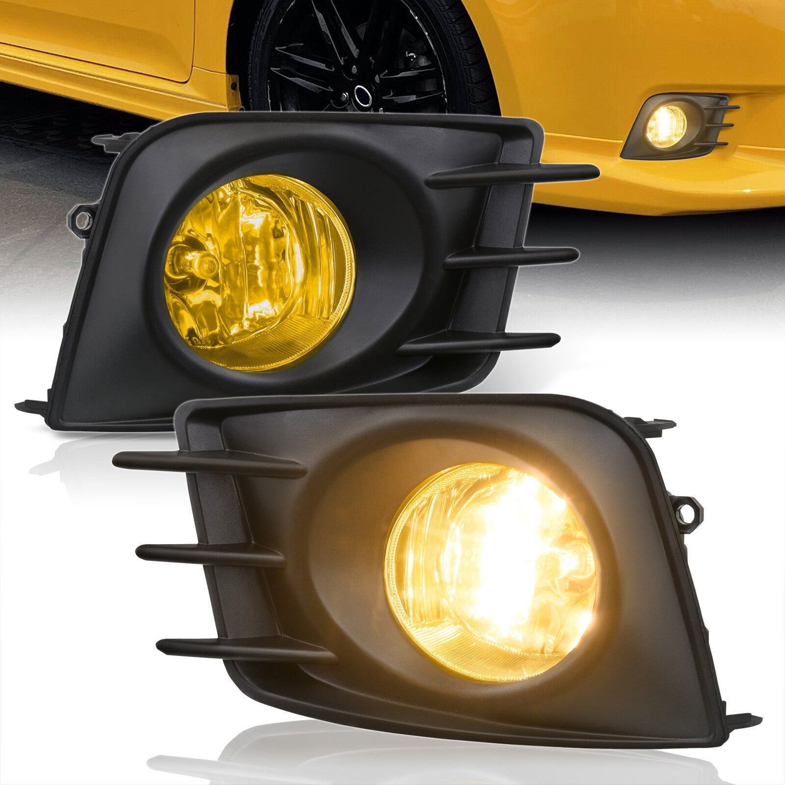 Scion tC 2011-2013 Front Fog Lights Yellow Len (Includes Switch & Wiring Harness) - Parts Agent