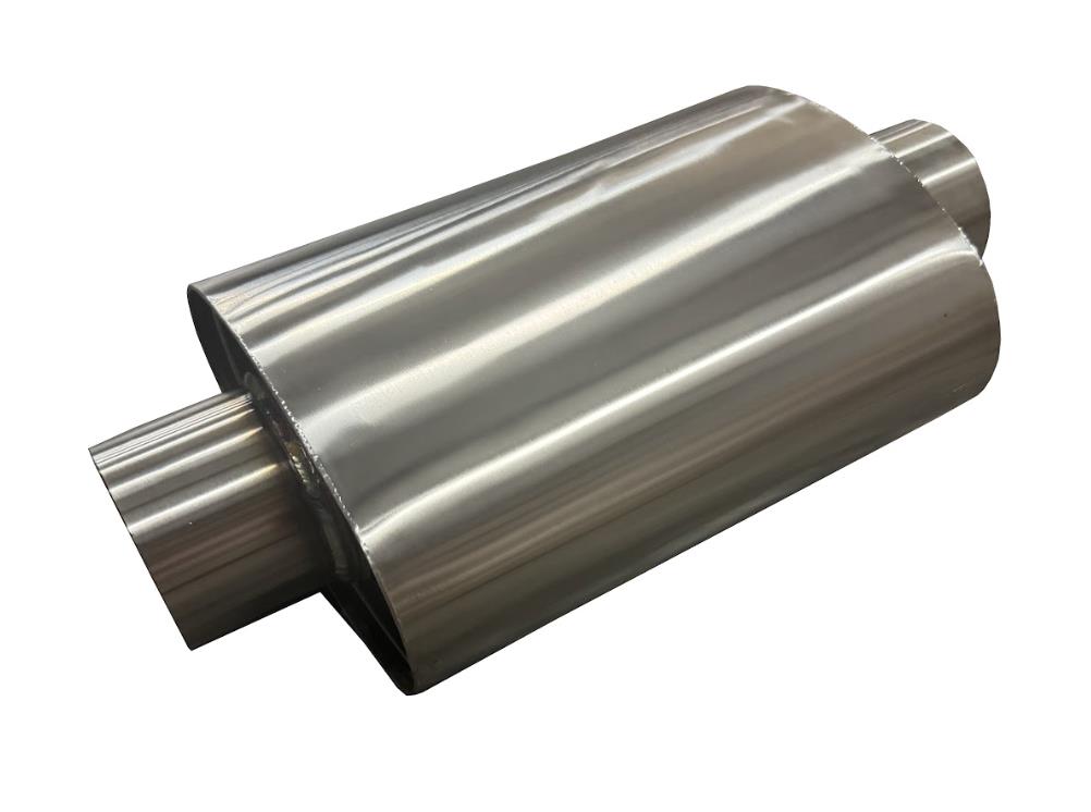 Stainless Steel Universal Flow Series Resonator 14" Muffler 3" Inlet Outlet TIG - Parts Agent