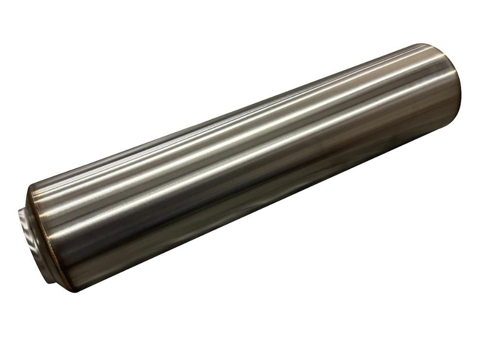 Stainless Steel Universal R-Series Resonator 18" Muffler 2.5" Inlet Outlet TIG - Parts Agent