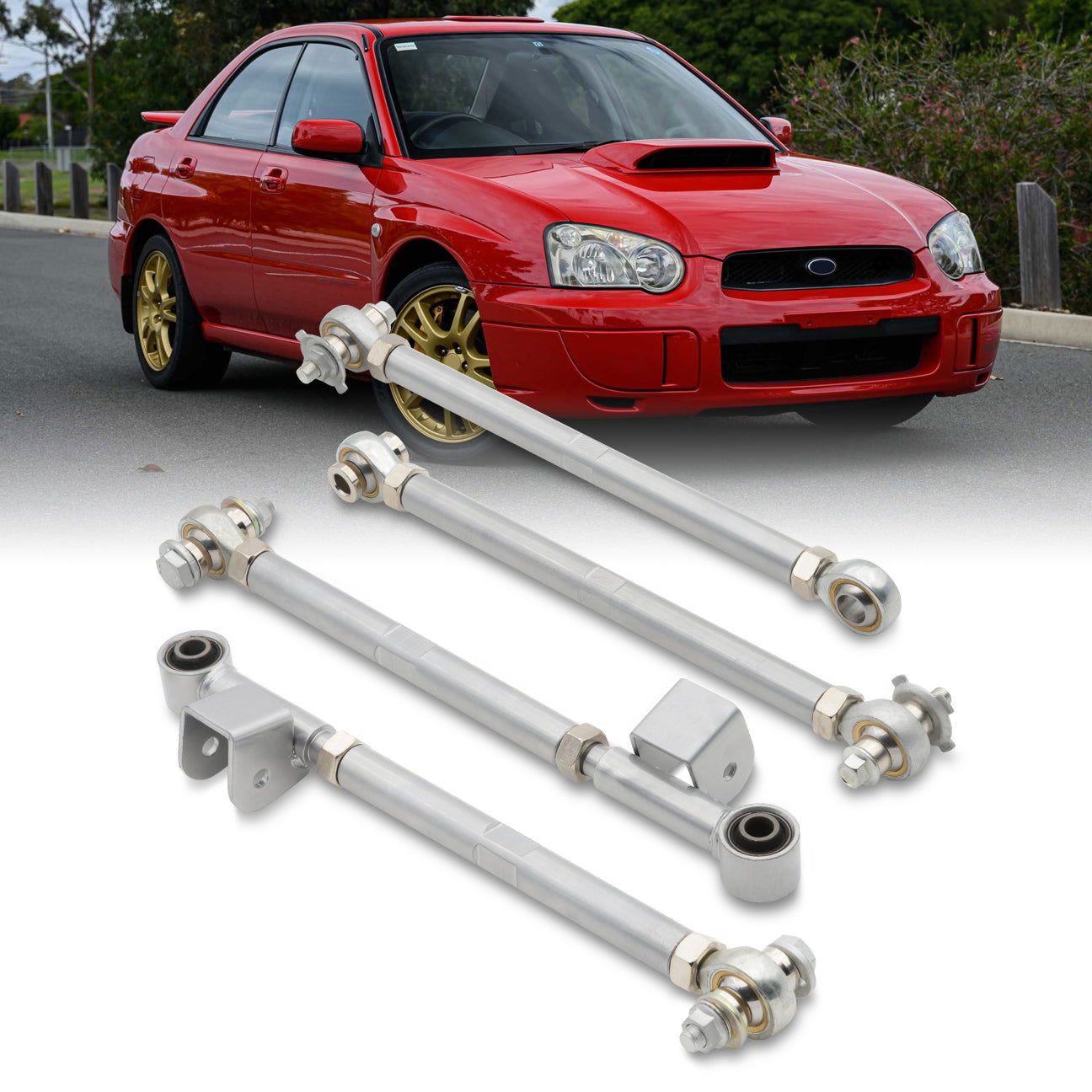 Subaru Impreza 1995-2001 / Impreza WRX STI 2002-2007 Rear Control Arms Lateral Links Kit Silver - Parts Agent