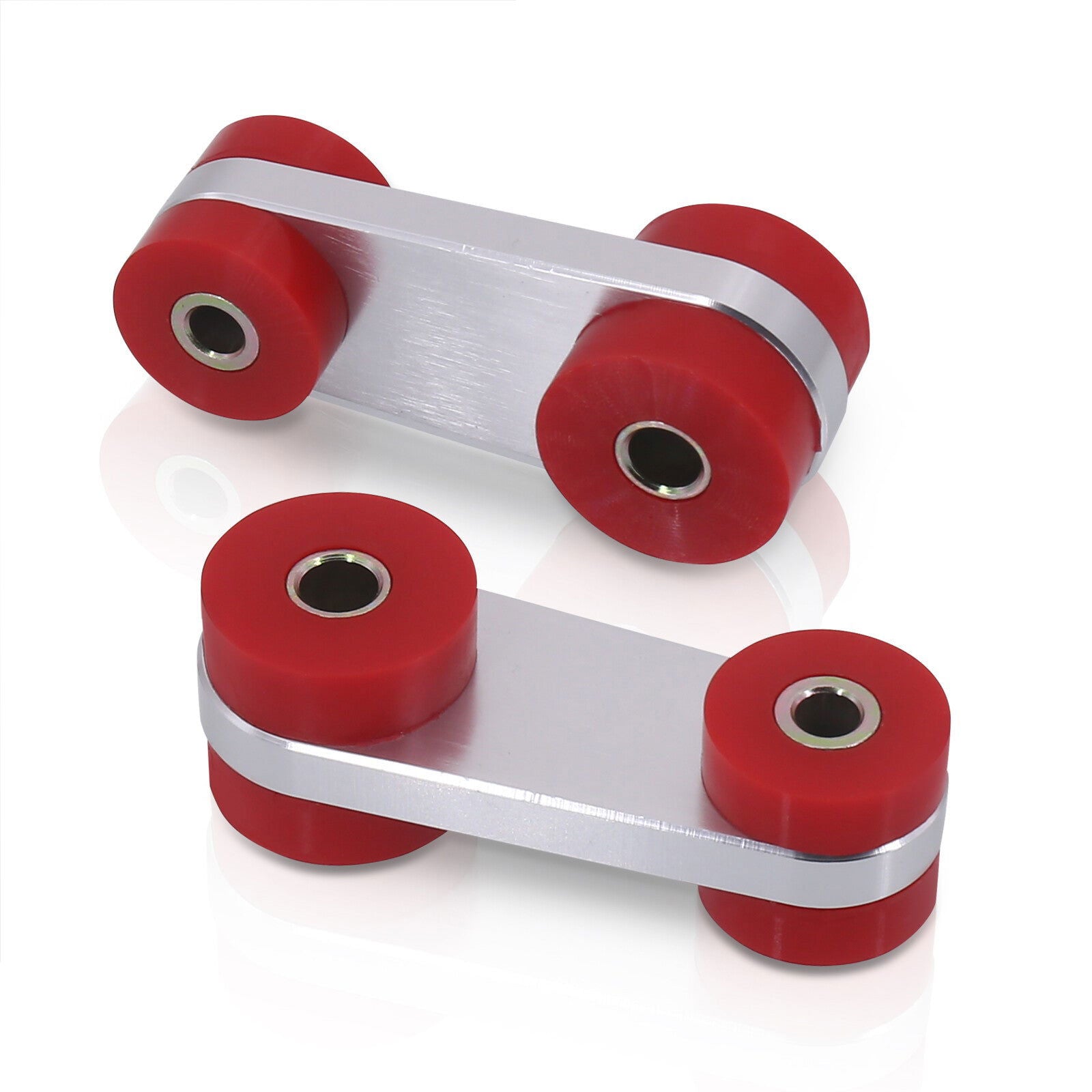 Subaru Impreza WRX STI 1997-2007 Front Sway Bar End Links Silver with Red Polyurethane Bushings - Parts Agent