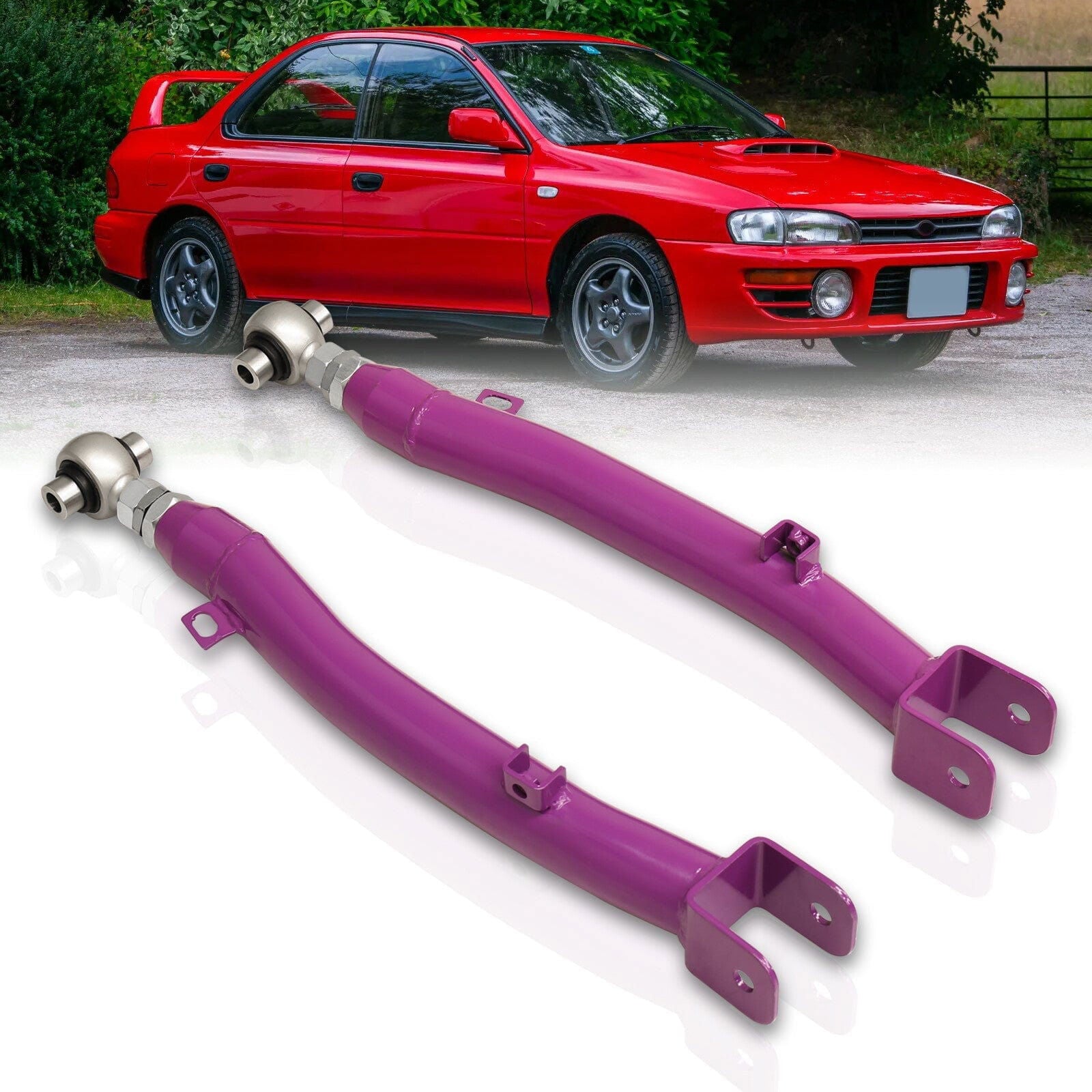 Subaru Impreza WRX STI 2002-2007 Rear Lower Adjustable Trailing Control Arms Purple - Parts Agent