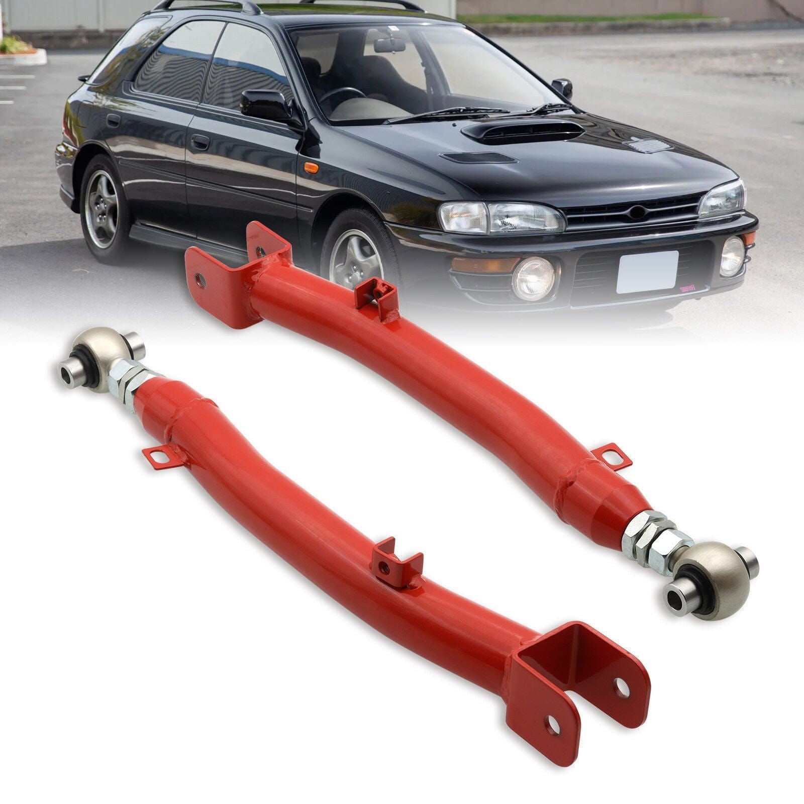 Subaru Impreza WRX STI 2002-2007 Rear Lower Adjustable Trailing Control Arms Red - Parts Agent