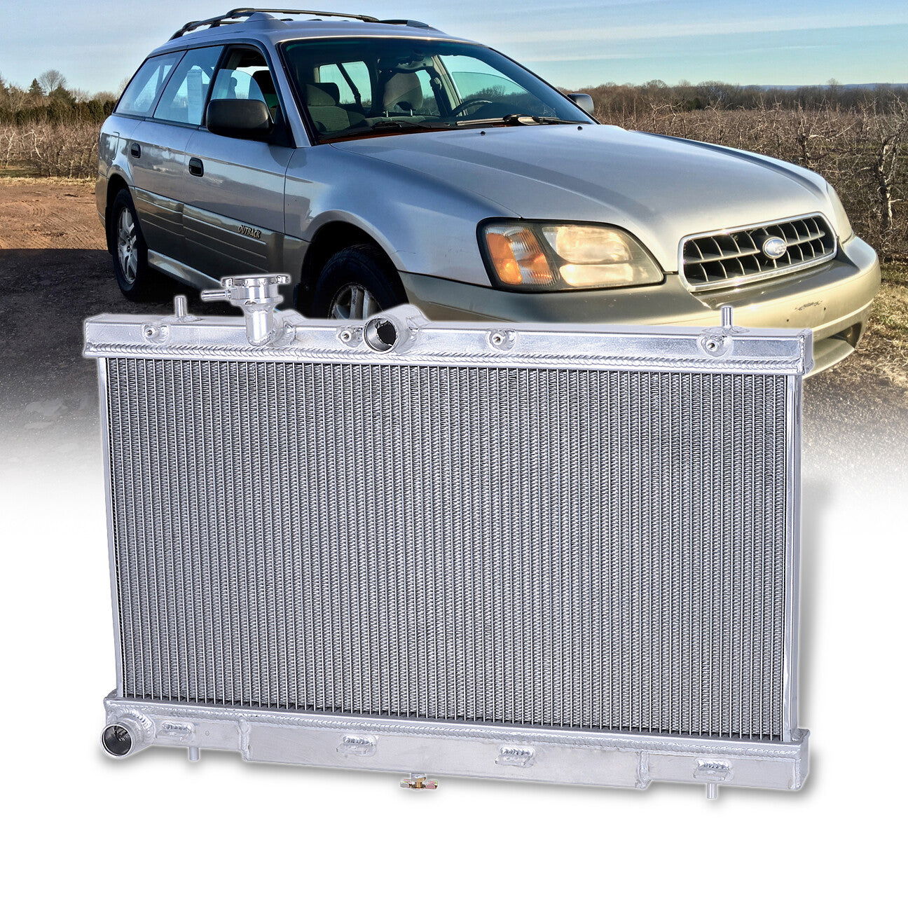 Subaru Legacy EJ25 2000-2004 Manual Transmission Aluminum Radiator - Parts Agent
