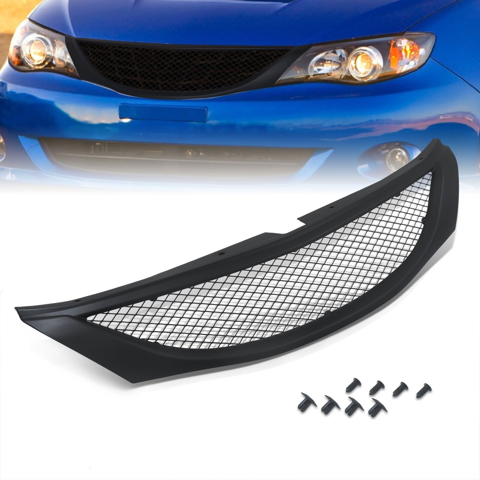 Subaru WRX 2008-2010 Mesh Style Front Grille Black - Parts Agent