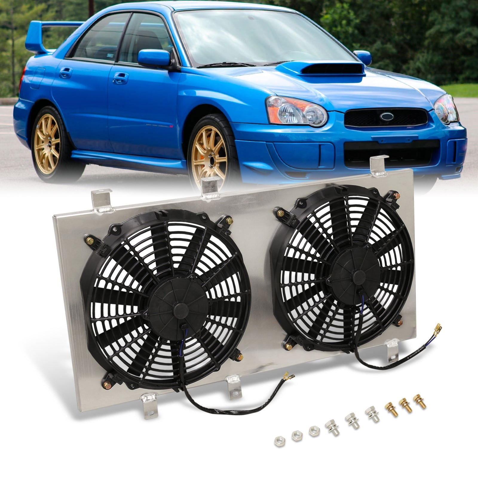 Subaru WRX STI 2002-2007 M/T Aluminum Radiator Dual Fan Shroud - Parts Agent
