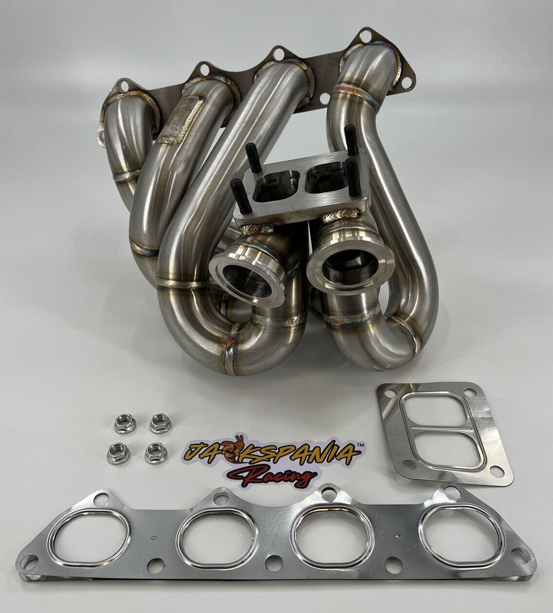 T4 Top Mount Turbo Manifold Dual Twin Wastegates B-Series - Parts Agent